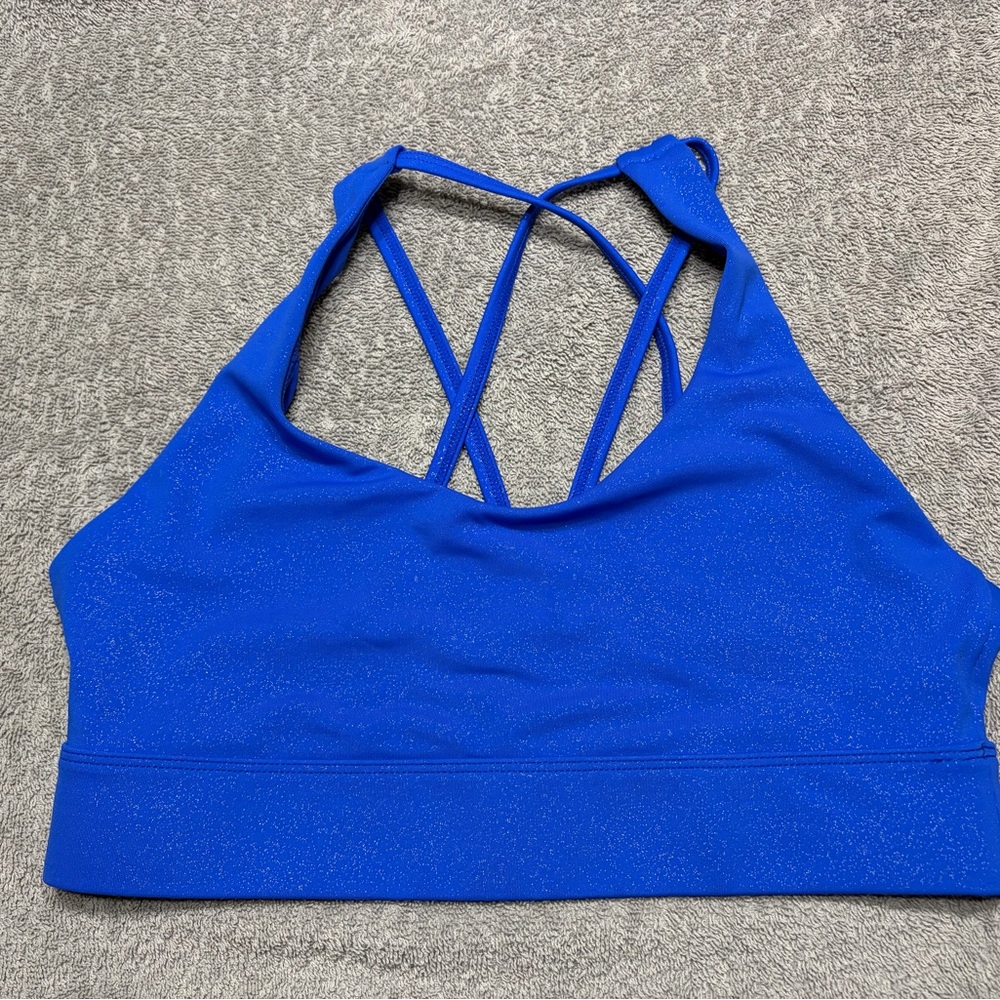 ZYIA Royal Blue Glitter Sports Bra size M-L (sizes L but runs small)